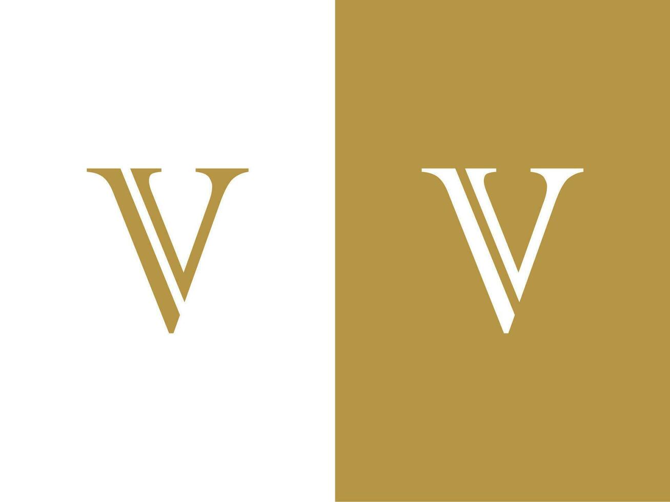 Prämie Vektor Brief v Logo mit Krone Vektor, schön Logo Design zum Luxus Unternehmen Branding. elegant Identität Design im Gold Farbe.