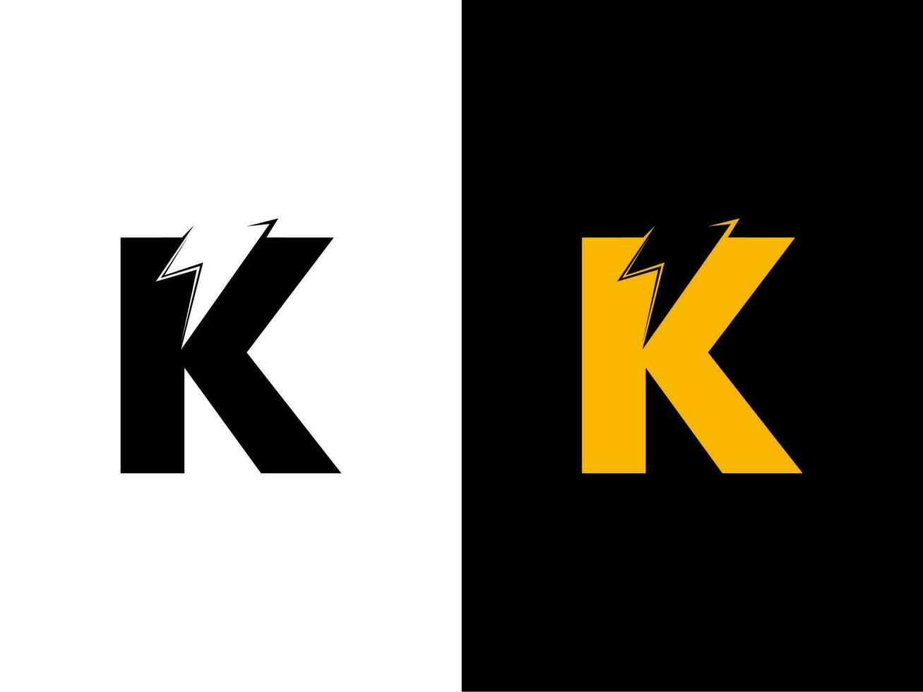 kreativ första brev k elektrisk logotyp vektor illustration