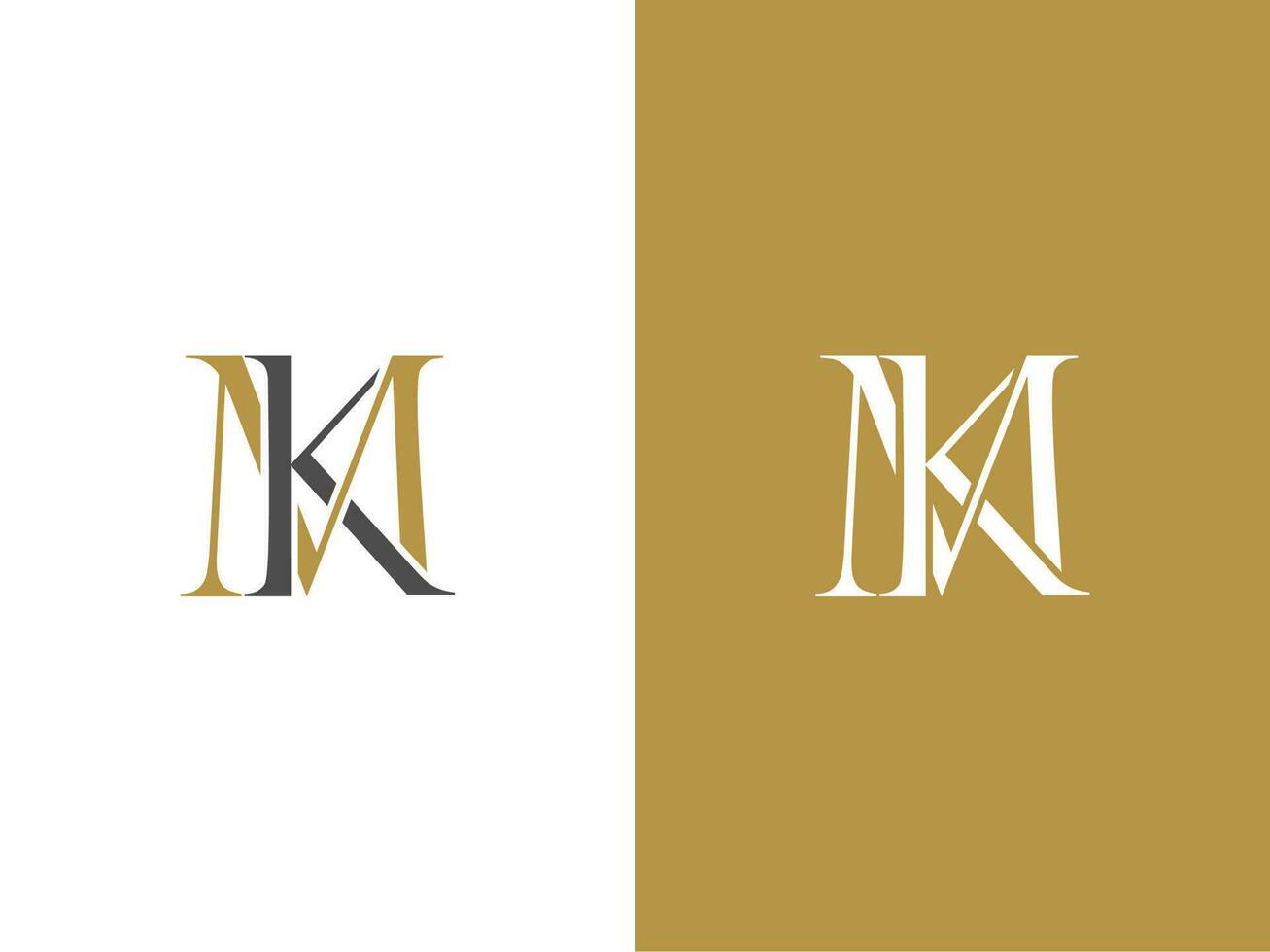 Prämie Vektor Brief mk Logo mit Krone Vektor, schön Logo Design zum Luxus Unternehmen Branding. elegant Identität Design im Gold Farbe.