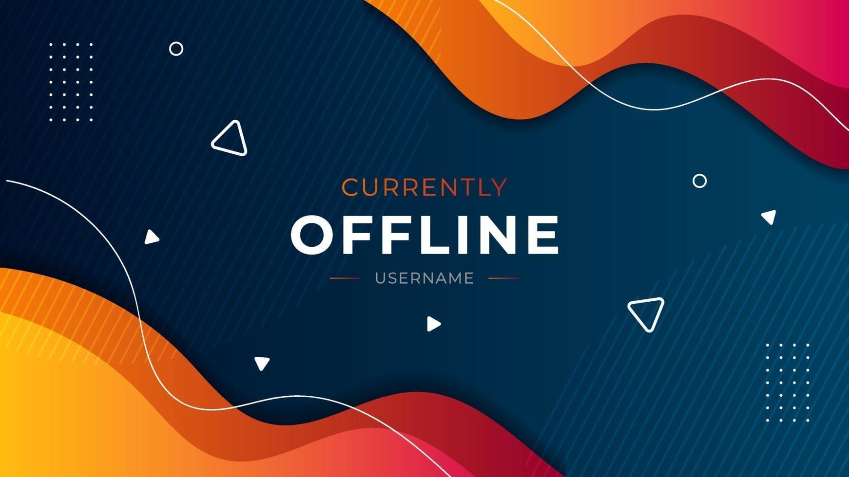 för närvarande offline twitch banner bakgrund vektor mall flytande bakgrund med modern färgdesign