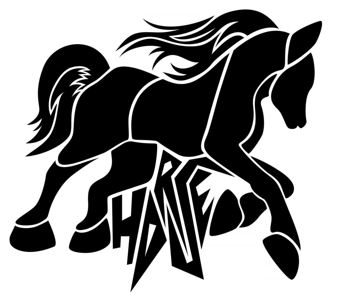 Vektorbild eines galoppierenden Pferdes als Hintergrundillustration oder als unabhängiges Element vektor