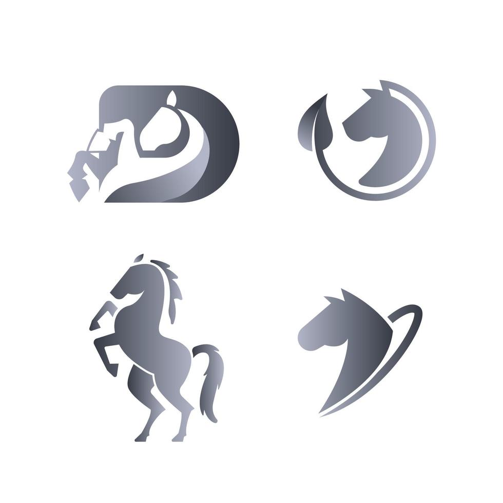 Pferdelogo oder Symbol einfach schwarz vektor
