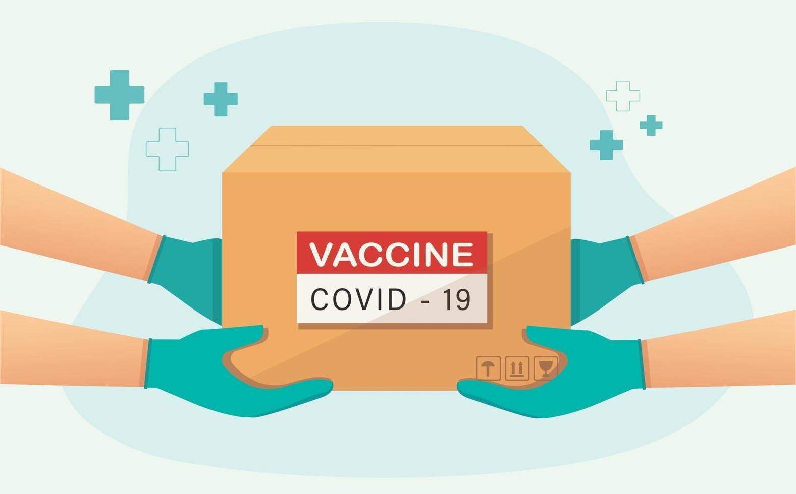 leverans av covid 19 vacciner medicin sjukvård koncept vektorillustration vektor