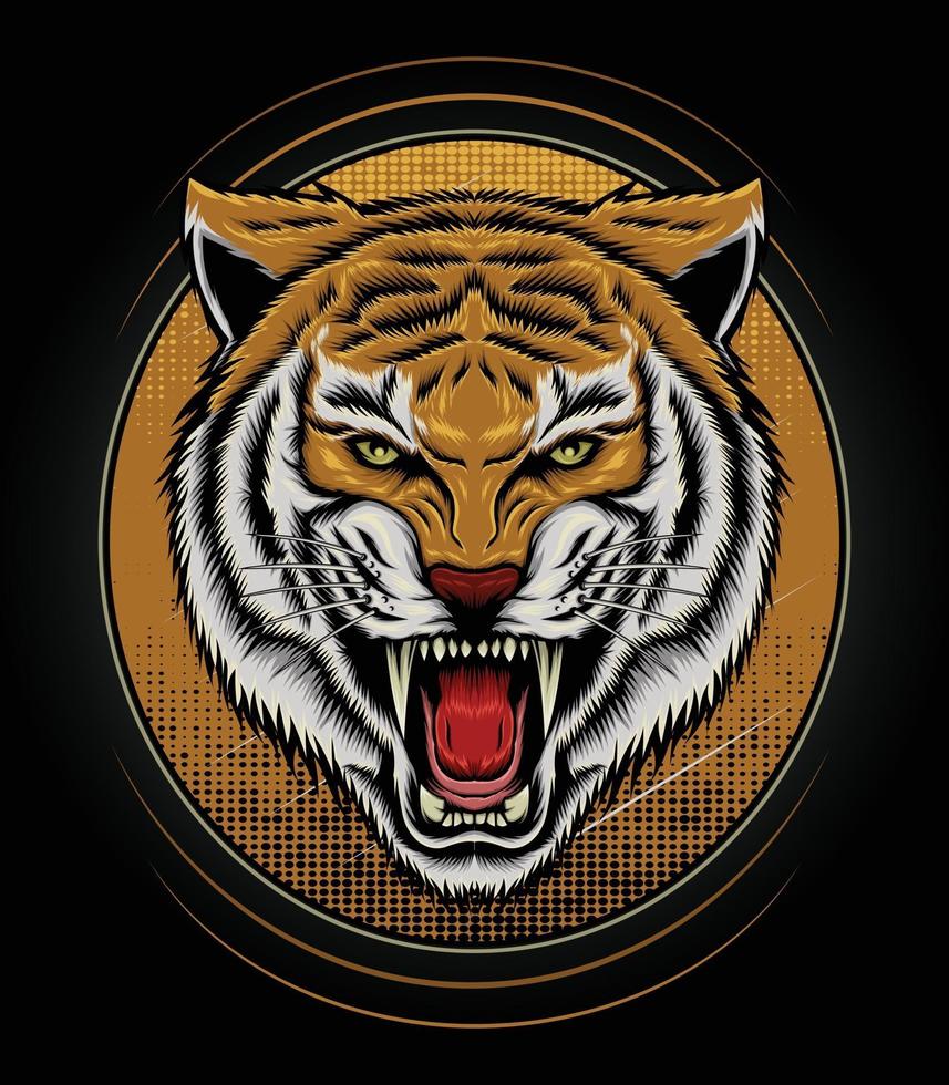 Logo Tiger Vektor Design für T-Shirt Maskottchen Logo Team Sport Metalldruck Wandkunst Aufkleber