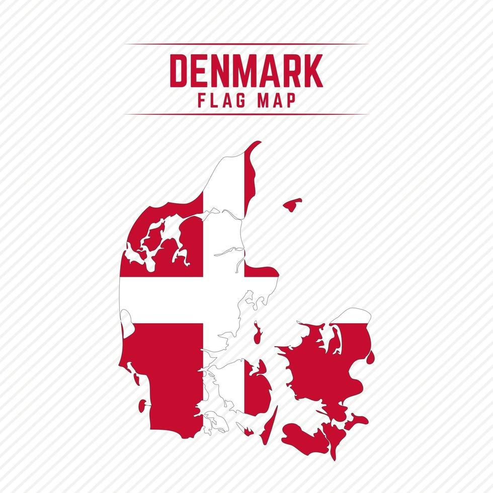 Flaggenkarte von Dänemark vektor