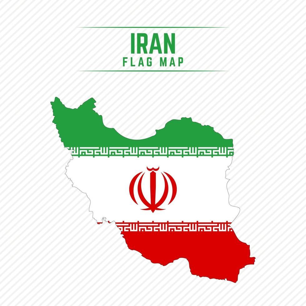 flagga karta över Iran vektor