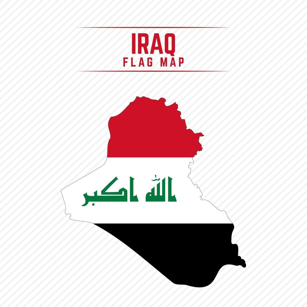 Flaggenkarte des Irak vektor