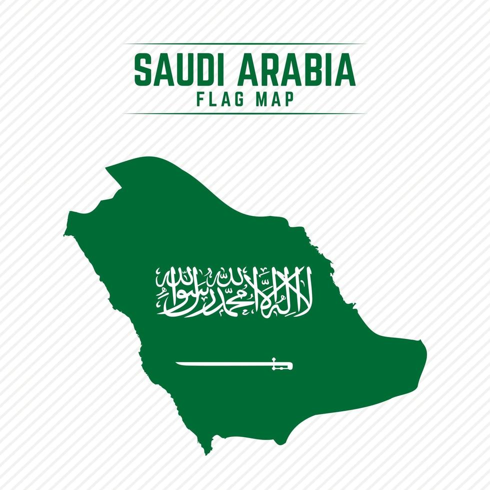 Flaggenkarte von Saudi-Arabien vektor