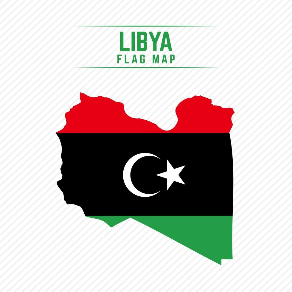 Flaggenkarte von Libyen vektor
