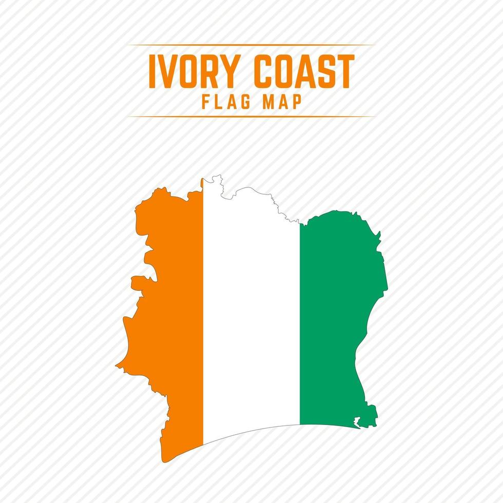 flaggkarta över Elfenbenskusten vektor