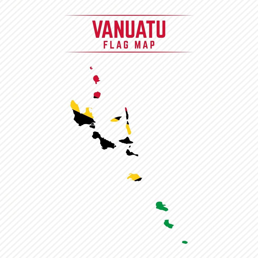 Flaggenkarte von Vanuatu vektor