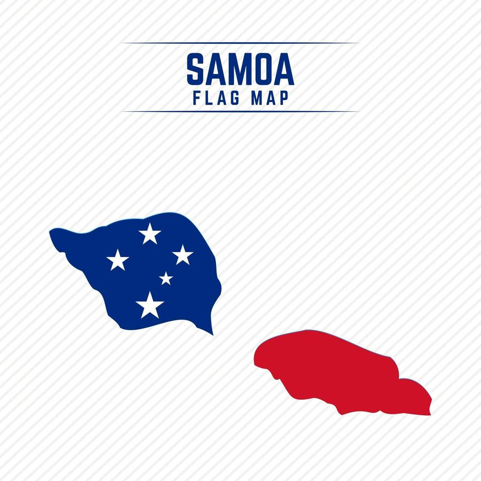 Flaggenkarte von Samoa vektor