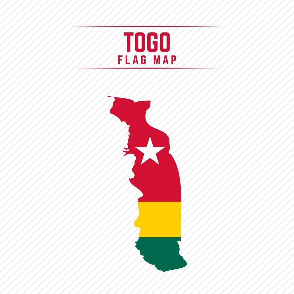 Flaggenkarte von togo vektor