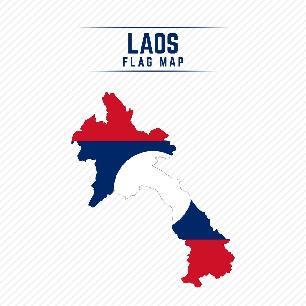 Flaggenkarte von Laos vektor