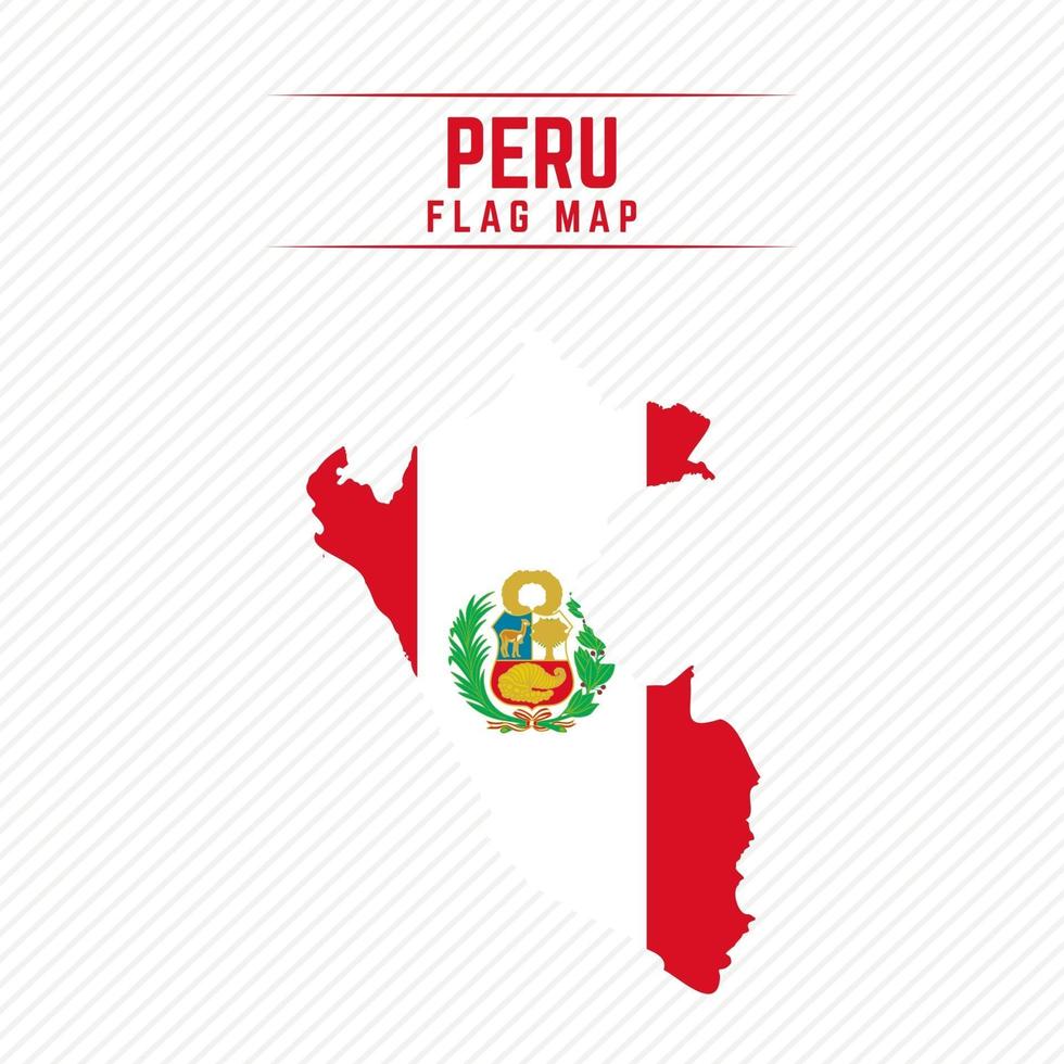 Flaggenkarte von Peru vektor