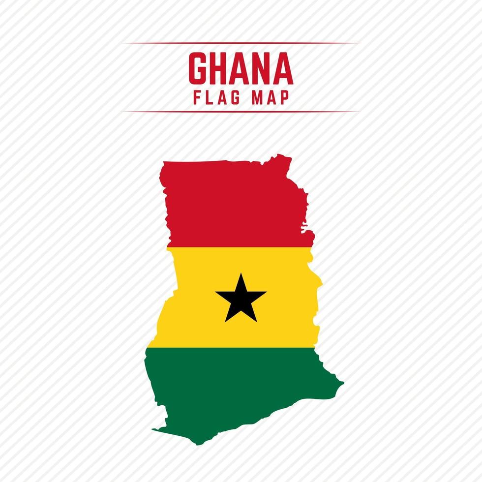 Flaggenkarte von Ghana vektor