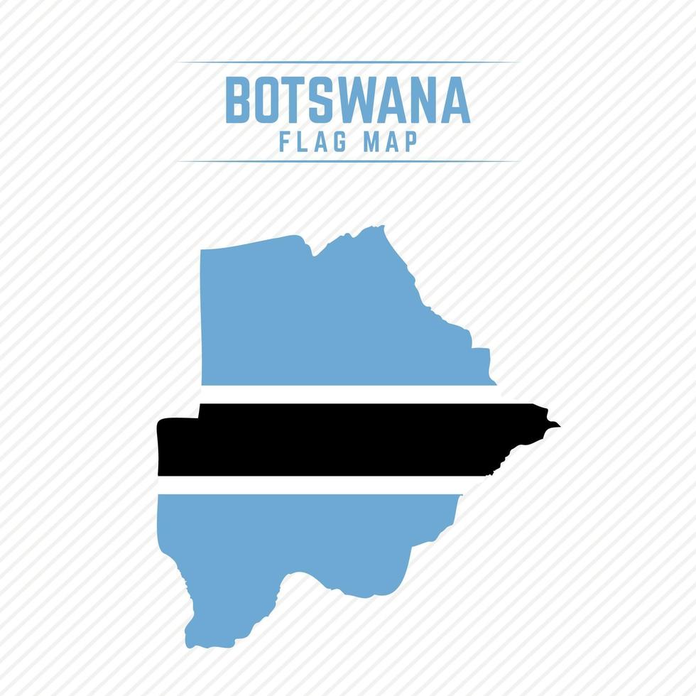 Flaggenkarte von Botswana vektor
