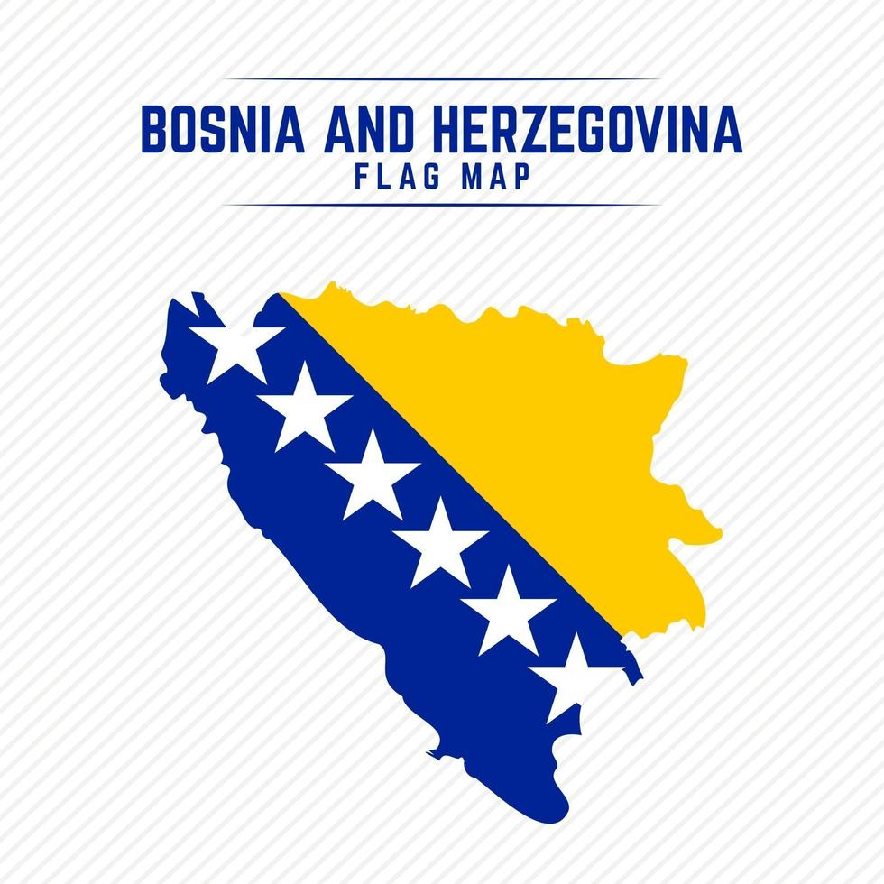 Flaggenkarte von Bosnien und Herzegowina vektor