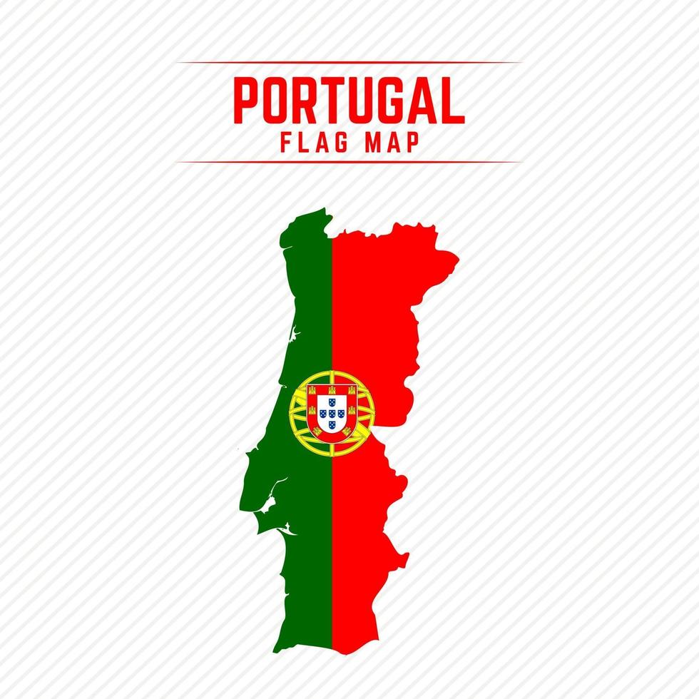 Flaggenkarte von Portugal vektor