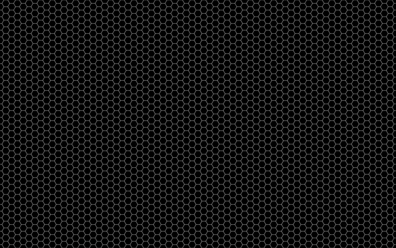 enkel sömlös geometri sexkantigt mönster vektor svartvit hexagon bakgrund monokrom konsistens