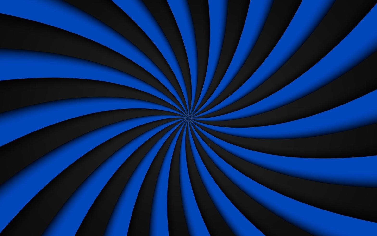 Schwarzer und blauer Spiralhintergrund, der radiale Musterabstrakte Vektorillustration wirbelt vektor