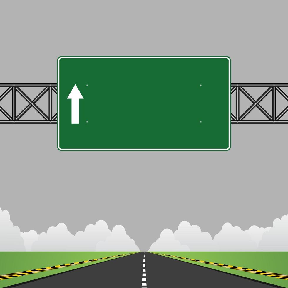 Straßenautobahnschilder grünes Brett auf Straße vektor