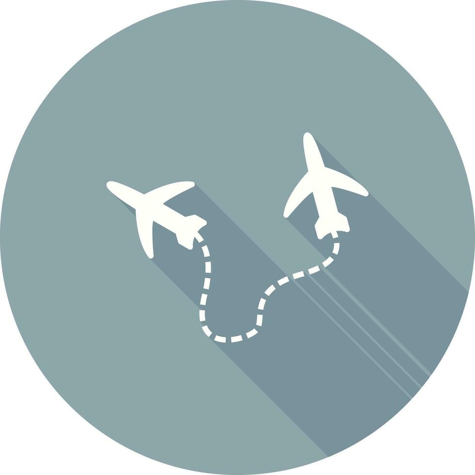runda resa flyg vektor ikon
