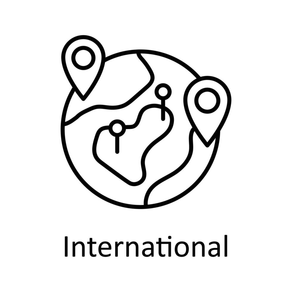 internationell vektor översikt ikon design illustration. skatter symbol på vit bakgrund eps 10 fil