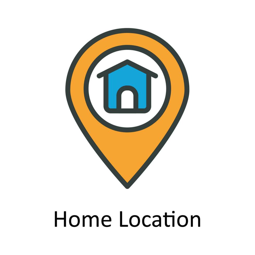 Zuhause Ort Vektor füllen Gliederung Symbol Design Illustration. Ort und Karte Symbol auf Weiß Hintergrund eps 10 Datei