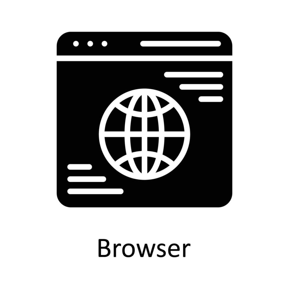 browser vektor fast ikon design illustration. arbete i framsteg symbol på vit bakgrund eps 10 fil