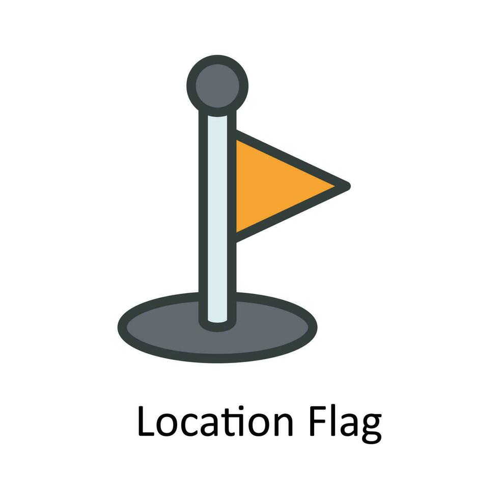 Ort Flagge Vektor füllen Gliederung Symbol Design Illustration. Ort und Karte Symbol auf Weiß Hintergrund eps 10 Datei
