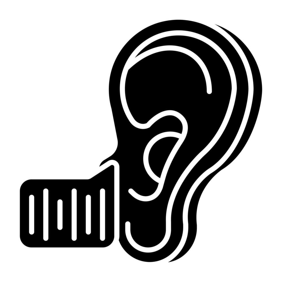 Mensch auditorisch Organ Symbol, solide Design von Hören vektor