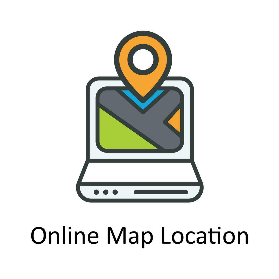 online Karte Ort Vektor füllen Gliederung Symbol Design Illustration. Ort und Karte Symbol auf Weiß Hintergrund eps 10 Datei