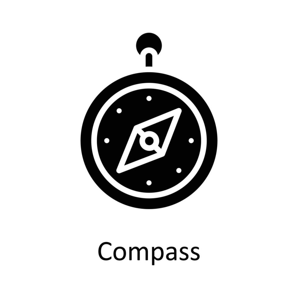 kompass vektor fast ikon design illustration. plats och Karta symbol på vit bakgrund eps 10 fil