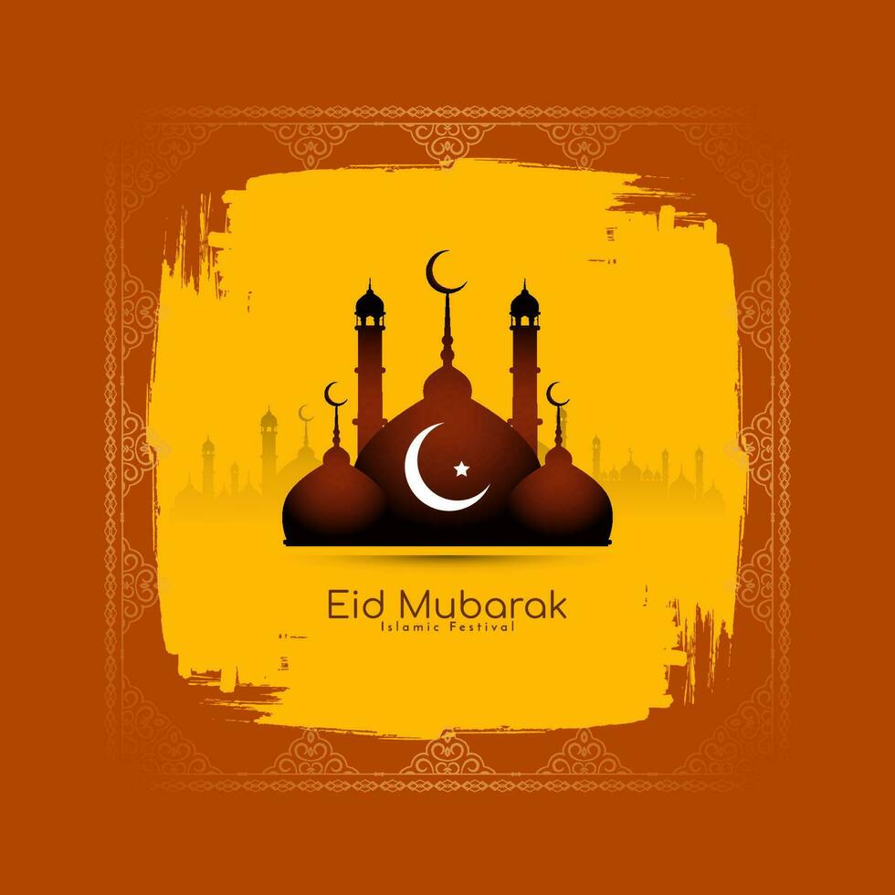 eid Mubarak Muslim religiös Festival Gruß Karte Design vektor