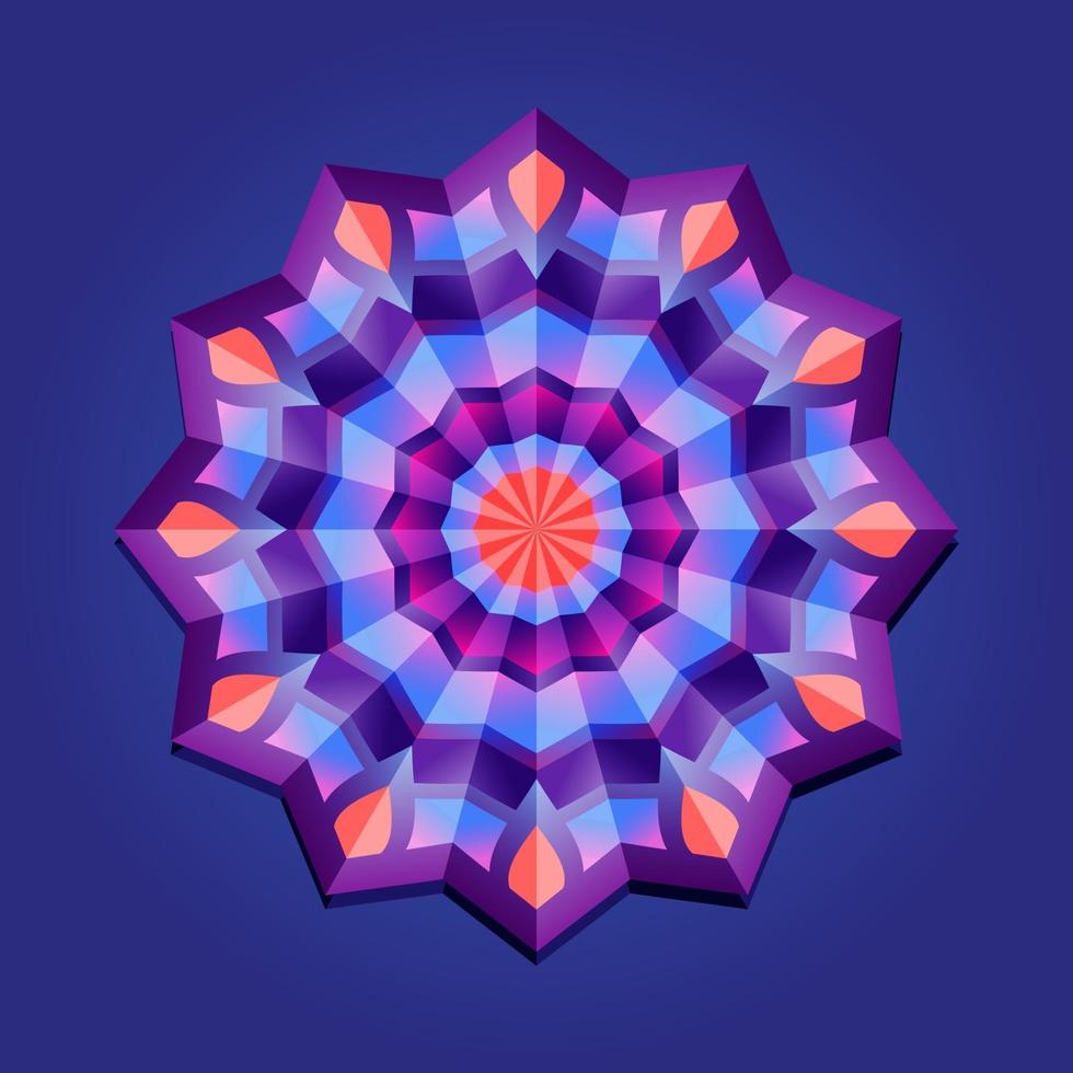 Dies ist violett ein geometrisches polygonales Mandala in Form eines Sterns vektor