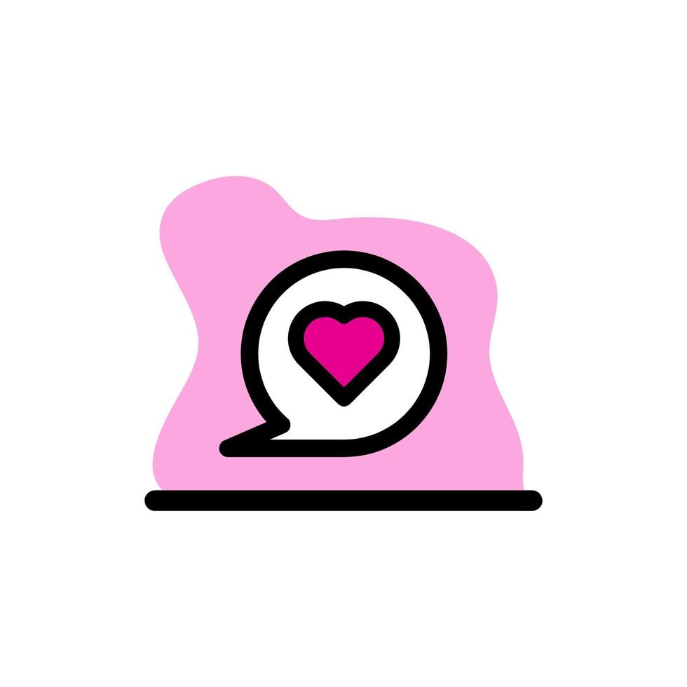 Liebe Chat Vektor Icon Design Illustration Konzept