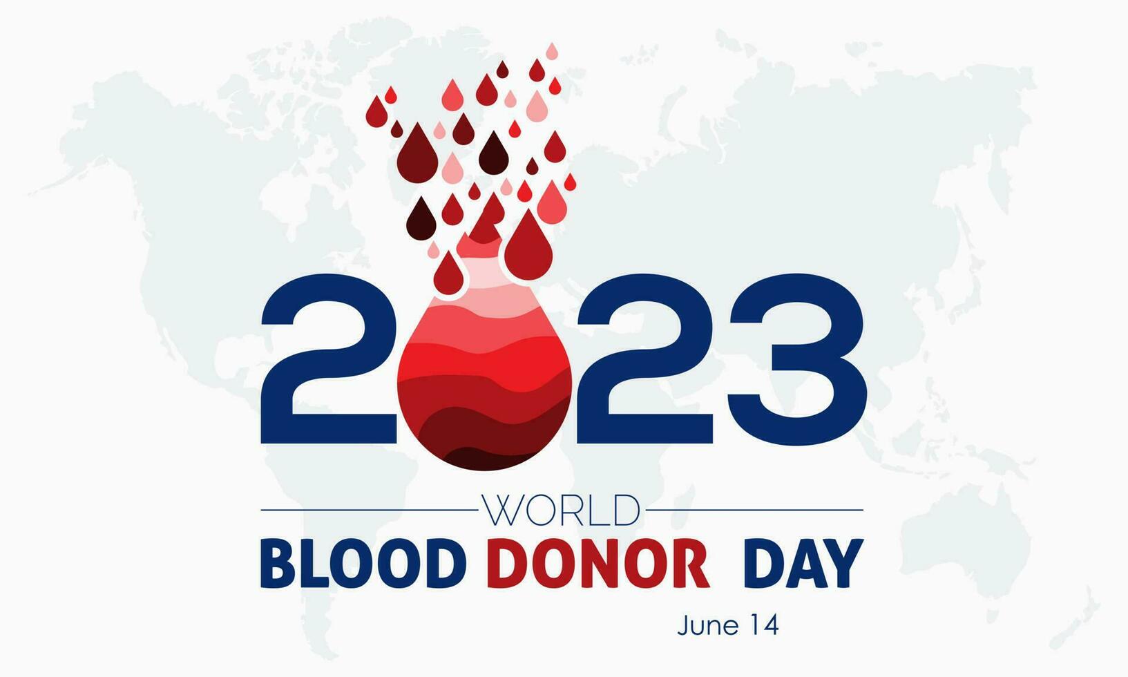 2023 Konzept Welt Blut Spender Tag Gesundheit Vektor Banner Illustration Vorlage. Plasma, Wohltätigkeit, Unterstützung, Leben Hilfe Konzept Design.