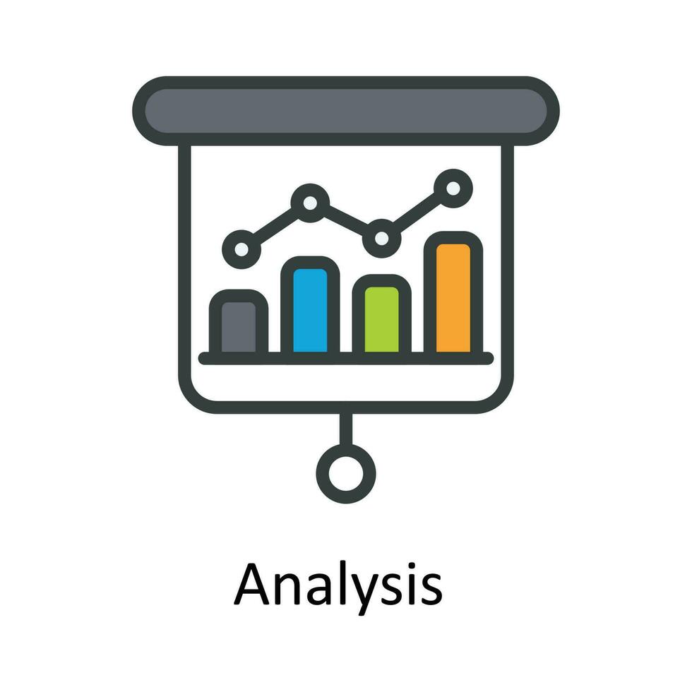 Analyse Vektor füllen Gliederung Symbol Design Illustration. Zeit Verwaltung Symbol auf Weiß Hintergrund eps 10 Datei