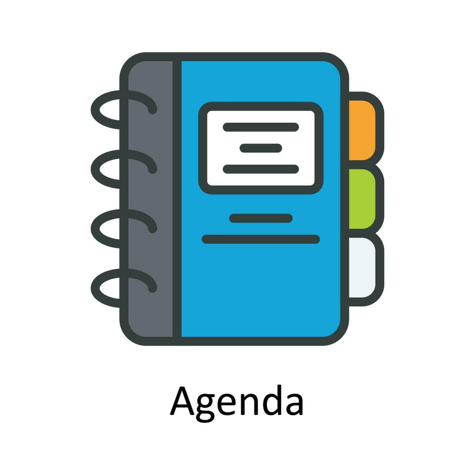 Agenda Vektor füllen Gliederung Symbol Design Illustration. Zeit Verwaltung Symbol auf Weiß Hintergrund eps 10 Datei