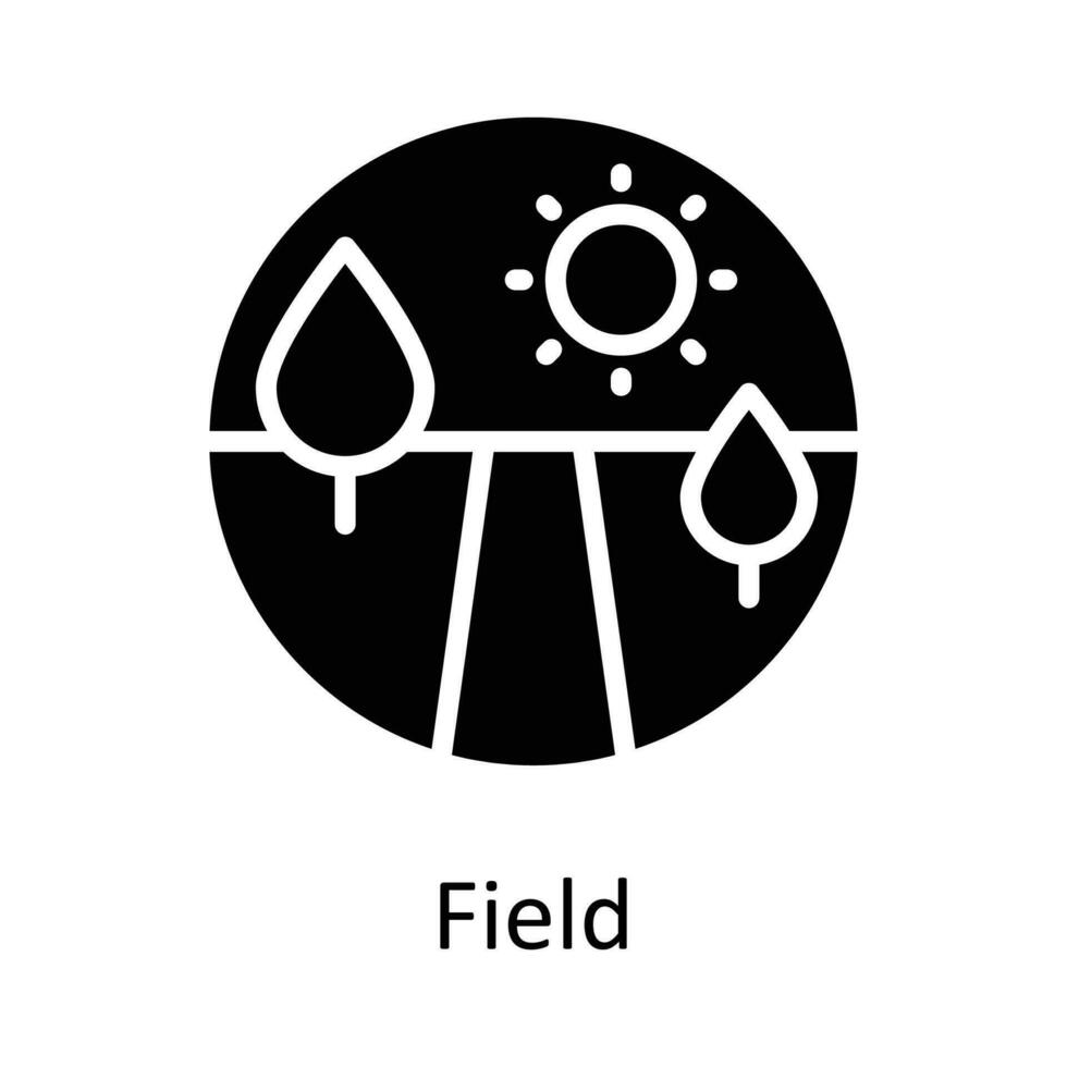 Feld Vektor solide Symbol Design Illustration. Landwirtschaft Symbol auf Weiß Hintergrund eps 10 Datei