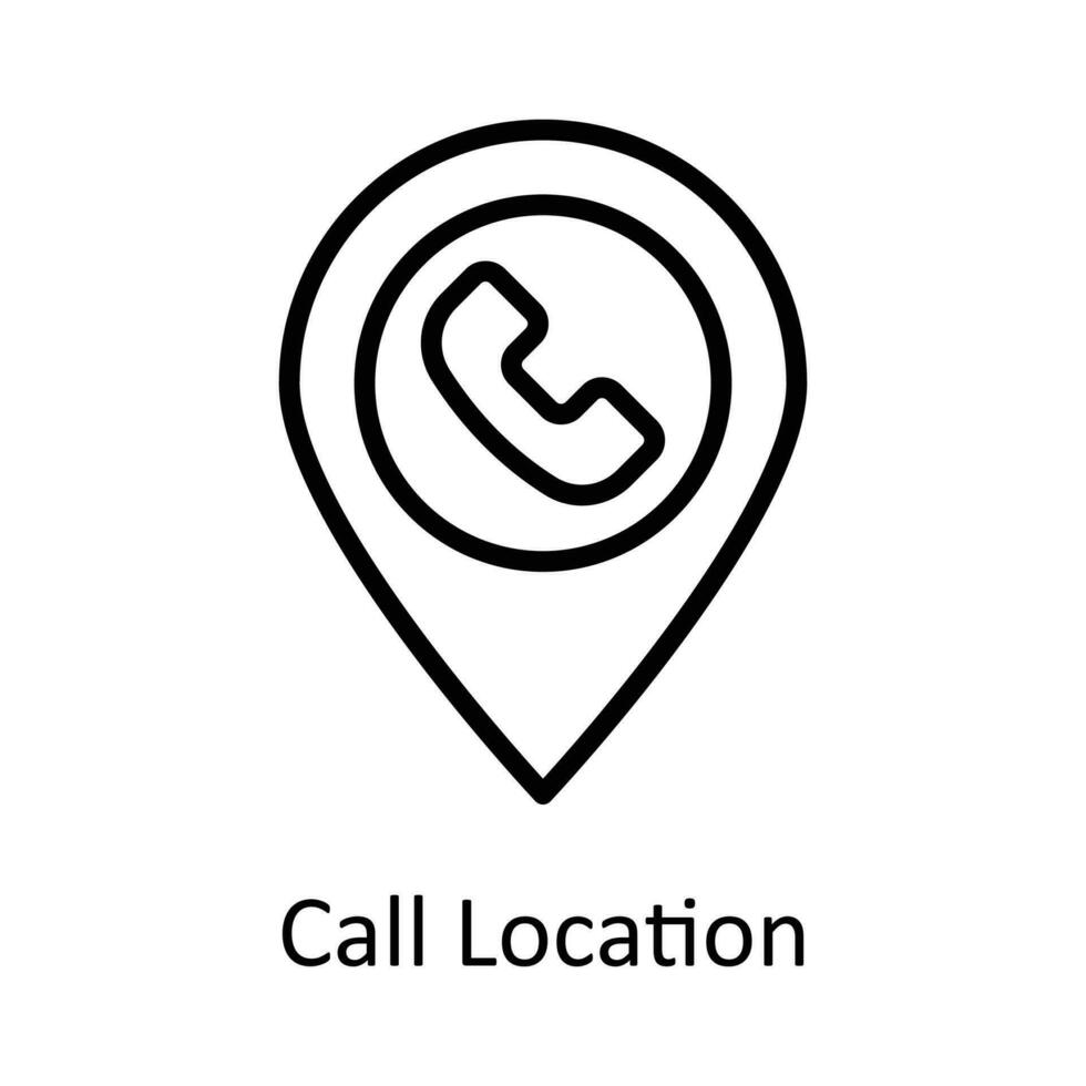Anruf Ort Vektor Gliederung Symbol Design Illustration. Ort und Karte Symbol auf Weiß Hintergrund eps 10 Datei