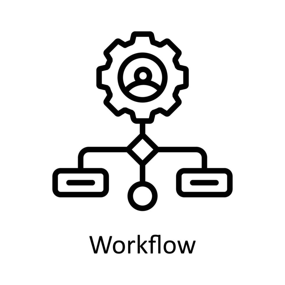 Arbeitsablauf Vektor Gliederung Symbol Design Illustration. Zeit Verwaltung Symbol auf Weiß Hintergrund eps 10 Datei