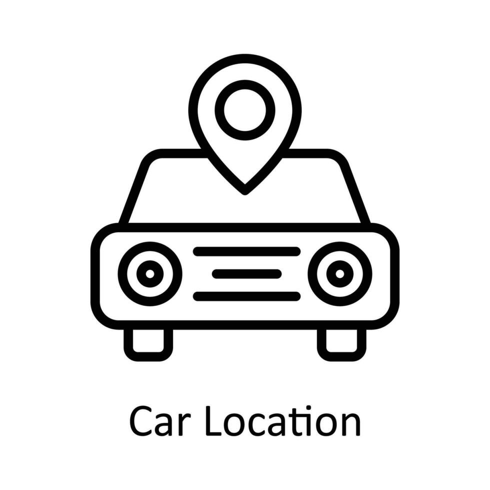 bil plats vektor översikt ikon design illustration. plats och Karta symbol på vit bakgrund eps 10 fil