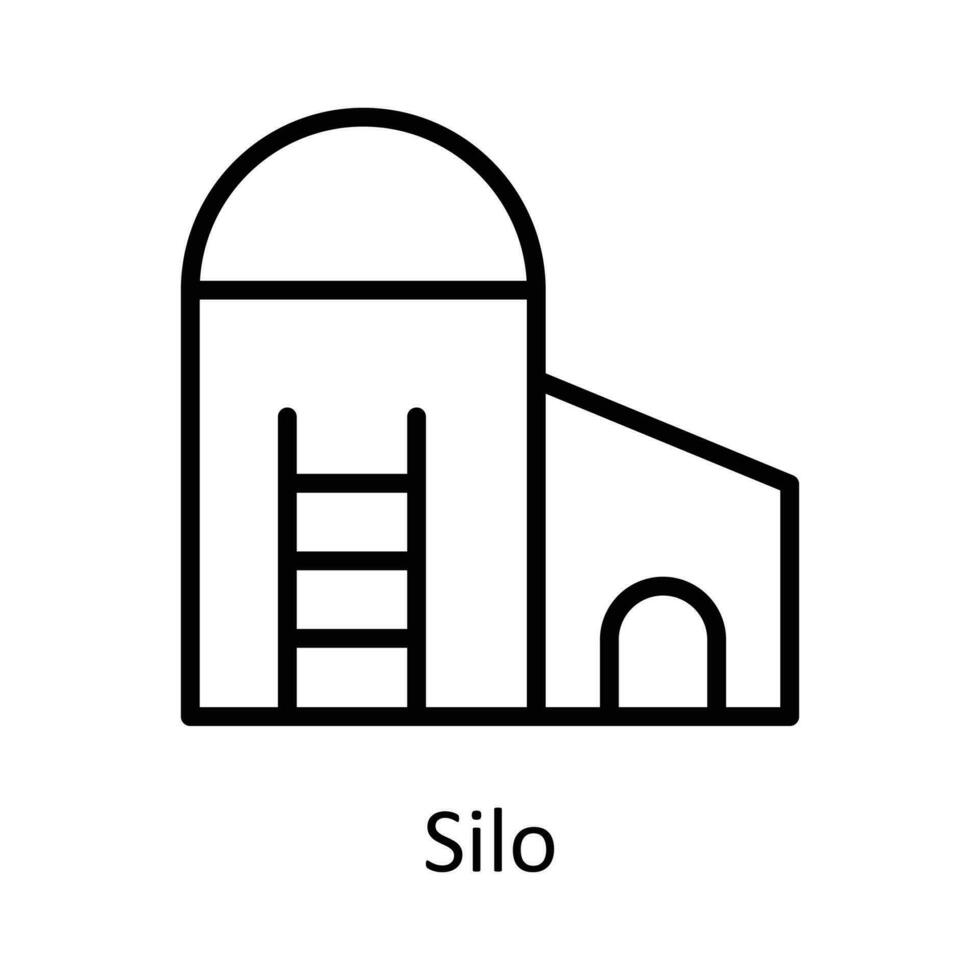 Silo Vektor Gliederung Symbol Design Illustration. Landwirtschaft Symbol auf Weiß Hintergrund eps 10 Datei