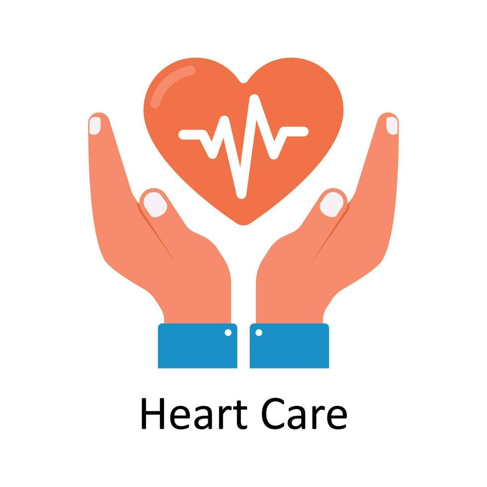 Herz Pflege Vektor eben Symbol Design Illustration. medizinisch und Gesundheitswesen Symbol auf Weiß Hintergrund eps 10 Datei