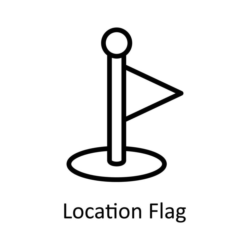 plats flagga vektor översikt ikon design illustration. plats och Karta symbol på vit bakgrund eps 10 fil