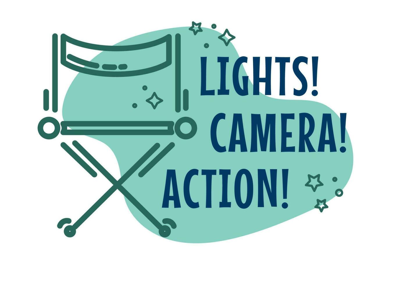 lampor kamera, handling, film direktör eller producent vektor