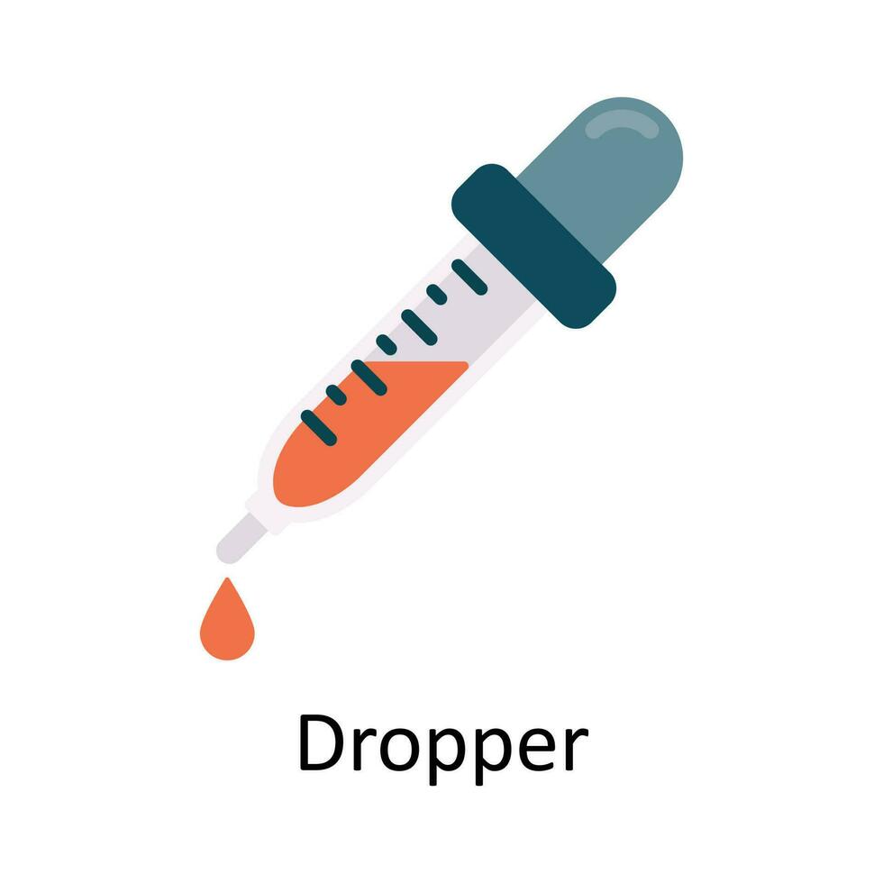 dropper vektor platt ikon design illustration. medicinsk och sjukvård symbol på vit bakgrund eps 10 fil