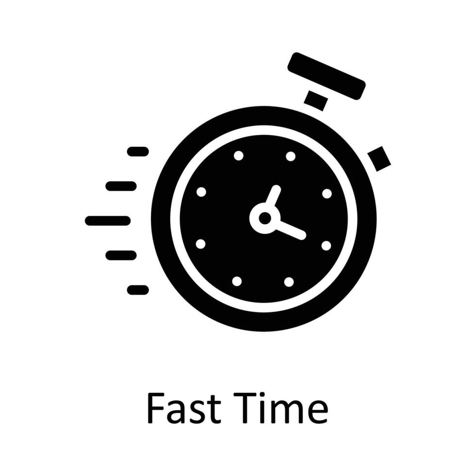 snabb tid vektor fast ikon design illustration. tid förvaltning symbol på vit bakgrund eps 10 fil